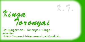 kinga toronyai business card